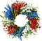 21Inch 4th of July Patriotic Day Wreath with Artificial Floral Red Blue White Lavender Flower Wreath Patriotic Decorations for Front Door Memorial Day Independence Day Veterans Day